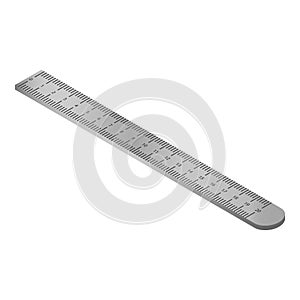 Metal ruler icon, isometric style