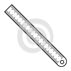 Metal ruler icon, outline style