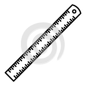 Metal ruler icon, outline style