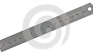 Metal ruler isolated on white