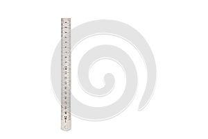 Metal ruler isolated on white background