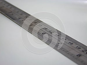 Metal ruler with measures