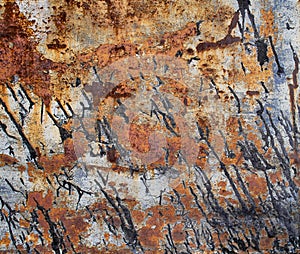 Rusted metal texture, abstract grunge background