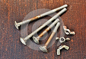 Metal rusty fasteners