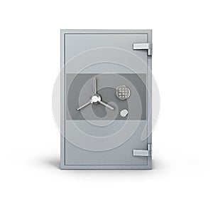 Metal safe cabinet isolated on a white background   3d illustration