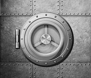 Metal safe door icon 3d illustration