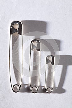 Metal Safety Pins with Shadows