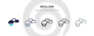 Metal saw icon in different style vector illustration. two colored and black metal saw vector icons designed in filled, outline,