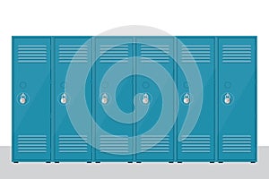 Metal school locker vector illustration isolated on white background