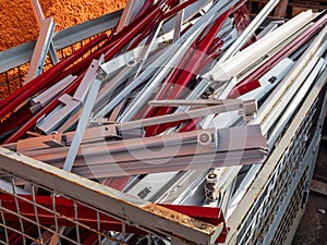 Metal scrap in a container