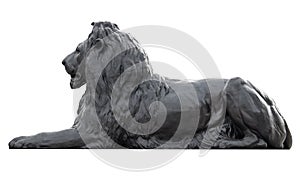 Metal sculpture of a lion in Trafalgar Square photo