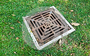 Metal Sewer drainage in garden