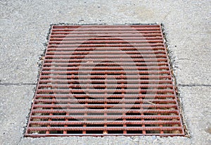 The metal sewer grate drainage for heavy rain