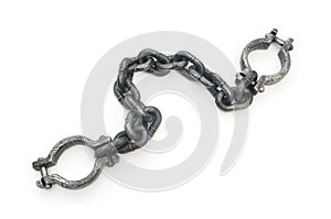 Metal shackles isolated photo