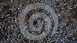 Metal shavings background - industrial recycling concept
