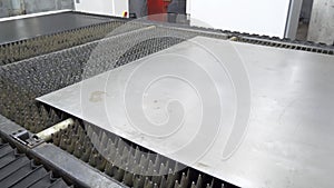 Metal sheet on industrial digital CNC laser cutting machine