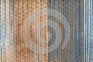 Metal Sheet with Metal Mesh Background/ Texture