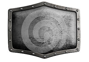 Metal shield or crest isolated 3d illustration with clipping path included