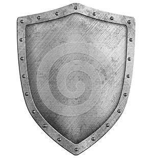 Metal shield isolated on white