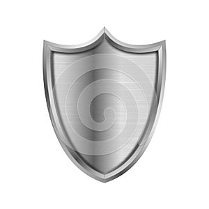 Metal shield. Metallic shield with frame. Safety and protection