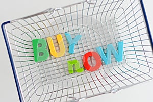 Metal Shopping basket with magnetic letters on it