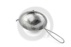 Metal sieve isolated on white background