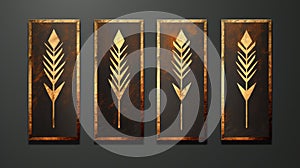 Metal Signs With Wheat Branches: Texture Exploration And Esoteric Iconography