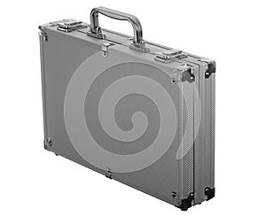 Metal Silver Briefcase, isolated on white