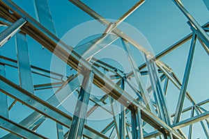 Metal Skeleton Frame of Residential Building