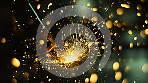 Metal Sparks Exploding During Intense Welding Process