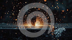 Metal Sparks Exploding During Intense Welding Process
