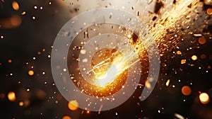Metal Sparks Exploding During Intense Welding Process