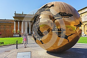 Metal sphere of the courtyard of the Vatican Museum.