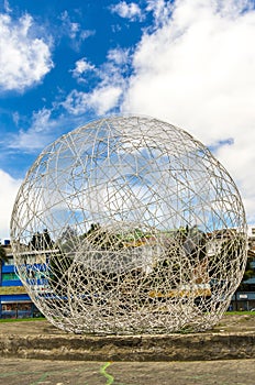 Metal sphere sculpture park in Quito Ecuador South photo