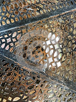 Metal spiral stairs in historic lighthouse