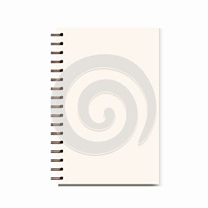 Metal spiral vector blank notebook