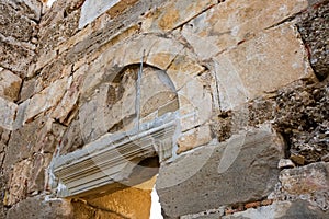Metal spoke, support, supporting structure, to prevent the destruction of old historical building, architectural arch.