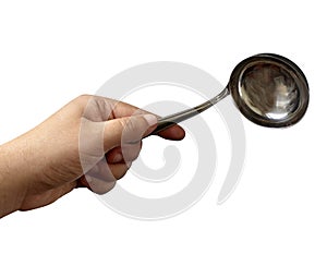 Metal spoon on white background - Easy to cut