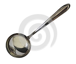 Metal spoon on white background - Easy to cut