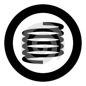 Metal spring flexible icon in circle round black color vector illustration image solid outline style
