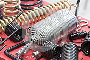 Metal springs of different sizes