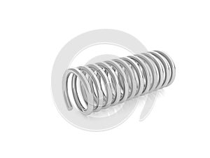 Metal stainless spring on a white background .