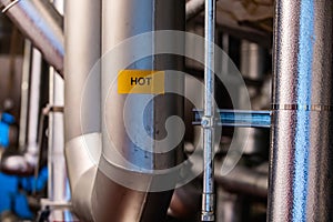 Metal stainless steel pipes, hot sign