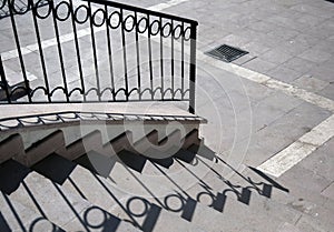 Metal stair handrails