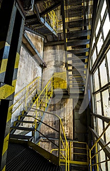 Metal stairs in factory