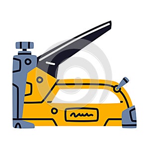 Metal Staple Gun as Construction Tool Vector Illustration