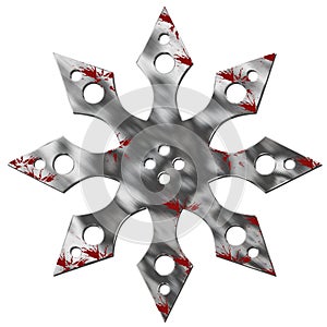Metal star with blood photo