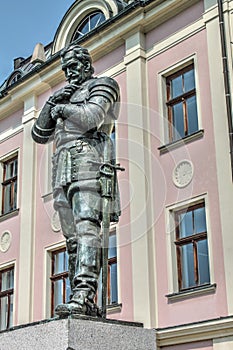 Metal Statue Albrecht von Wallenstein in Frydlant