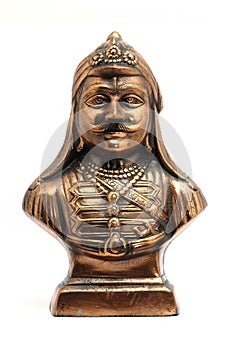 Metal statue of maharan pratap photo