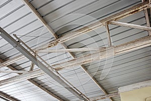 Metal steel roof structure